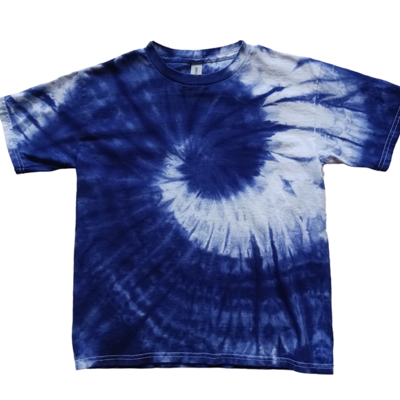 #42 Tie Dye Houdini Blue and White Spiral Design Youth Size Large - Picture 3 of 3